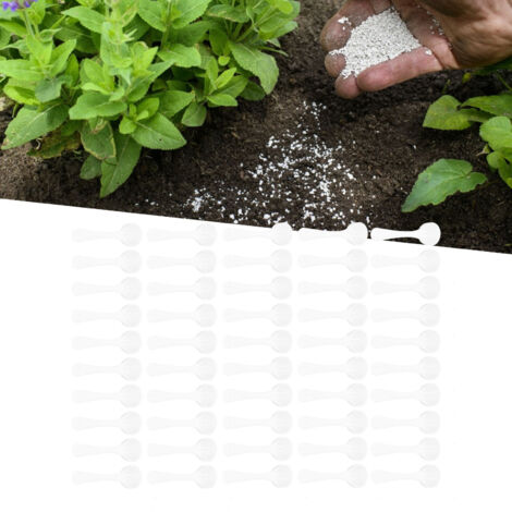 Cucharas medidoras de plástico para fertilizantes y medicamentos, paquete de 50 unidades, 5 ml, resistentes al calor y fáciles de limpiar, para jardinería y administración de medicamentos. (1/5)