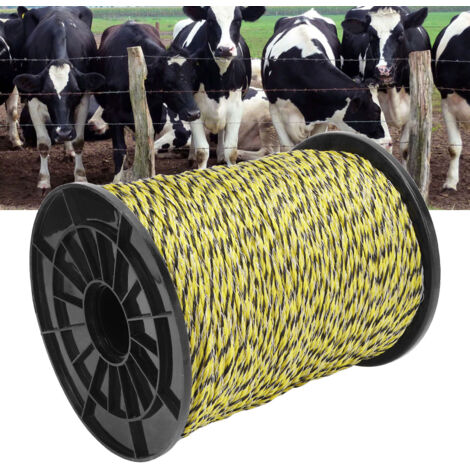 Cinta para cercas eléctricas: alambre de acero inoxidable de alta conductividad, ligero y reutilizable para agricultura, ganadería y cría de caballos. (1/5)