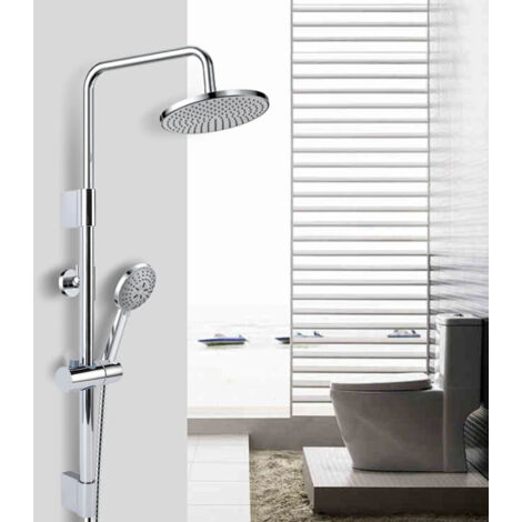 Barra de ducha redonda de metal con soporte para ducha de mano, 40 cm, hierro ABS galvanizado, accesorios de baño.