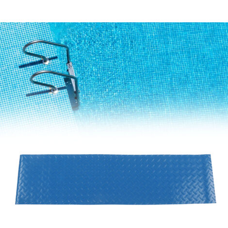 Alfombrilla protectora para escalones de piscina, alfombrilla azul antideslizante, alfombrilla de goma de repuesto con estampado de espiga para escaleras de piscinas.