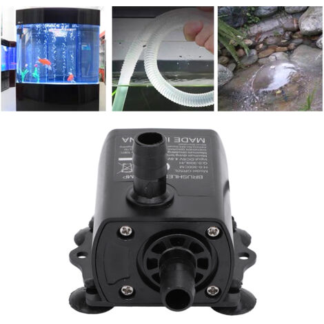 Bomba sumergible para fuentes de acuario – USB DC 5V 4.8W 300L/h – Negra – Compatible con LED y silenciosa