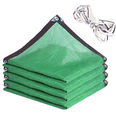 Malla de sombra de alta calidad y duradera para jardín – 1 pieza, verde, película de PE, bordes pegados (1/5)