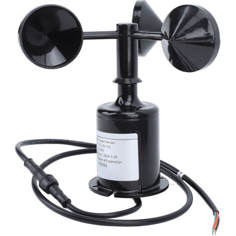 Sensor de velocidad del viento profesional de alta precisión: anemómetro de 3 cazoletas, ABS, 158 x 180 x 70 mm, telemetría RS485, CC 9–30 V, IP64