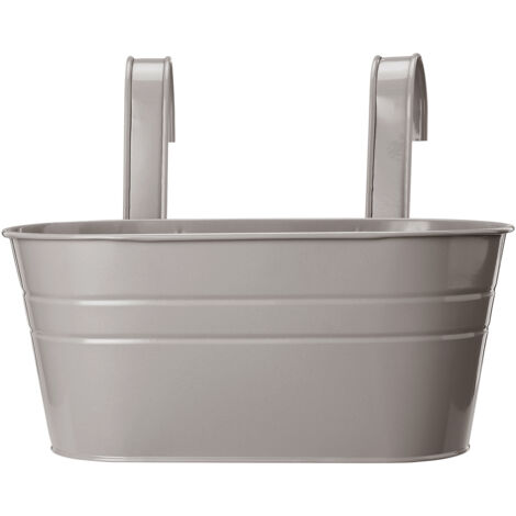 Maceta colgante, con forma de barril, diseño rústico, naranja/azul/blanco/gris (1/5)