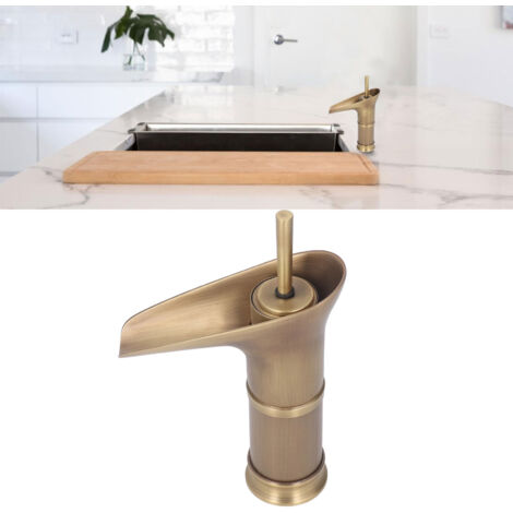 Grifo de baño antiguo europeo giratorio de 90° fabricado en cobre y cromo. (1/5)