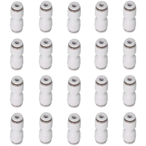 Conector neumático recto de inserción PU10 (20 unidades) fabricado en PBT y cobre niquelado. (1/5)