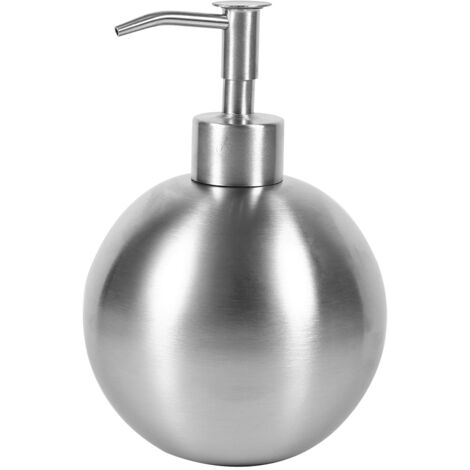 Dispensador de bola de acero inoxidable 304 para baño - Botella de 500 ml para gel de ducha y champú - Recargable, elegante y duradero (1 pieza, Ø 11 x 15 cm) (1/5)