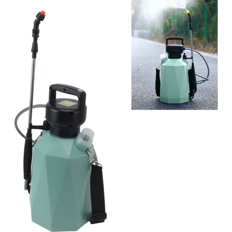 Pulverizador eléctrico de 5 litros con batería de 2400 mAh y 3 boquillas ajustables, recargable, para jardín y plantas. (1/5)