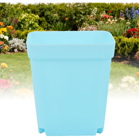 Maceta decorativa, maceta azul para plántulas con orificio de drenaje, PP, 8 x 7 cm, para balcón, terraza, oficina, uso interior. (1/5)