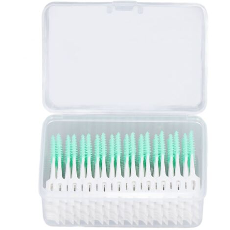 Cepillos interdentales desechables, 160 unidades, hilo dental suave, cuidado bucal para adultos y niños, color verde. (1/5)