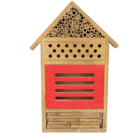 【Casa para insectos】  Hotel decorativo de madera para abejas  Refugio natural para jardín  19,5 x 3,8 x 29,8 cm  Madera de arce