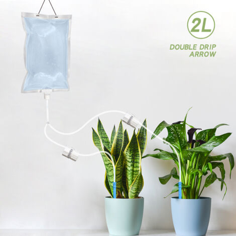 Bolsa de riego automática con válvula de control y regulación individual – depósito de agua de 6,5 litros para plantas de interior, macetas, balcones y jardines (embalaje individual) (1/5)