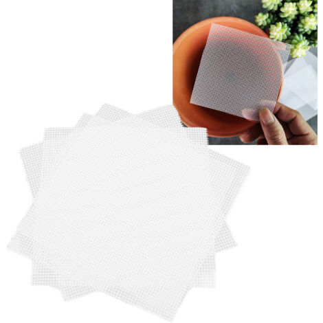 Platillos para macetas [200 unidades] – Colchón de malla transpirable de 10 cm para drenaje y protección de plantas de cerámica.