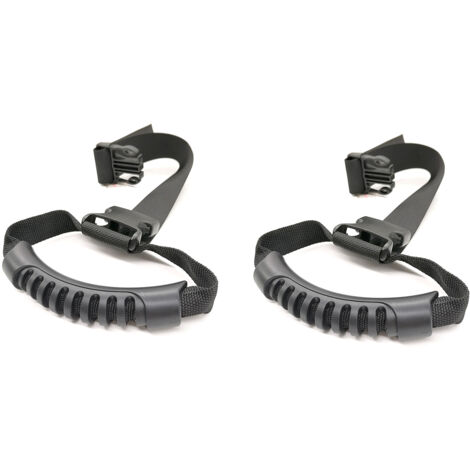 [Organizador de garaje robusto] Correas de polea [Nylon negro duradero] Diámetro de 6-12 cm con pesas de 114 g [El paquete incluye: 2 piezas] (1/5)