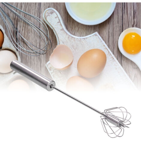 Batidor de huevos automático/manual de acero inoxidable de 35 cm de largo para cocina y bar. (1/5)