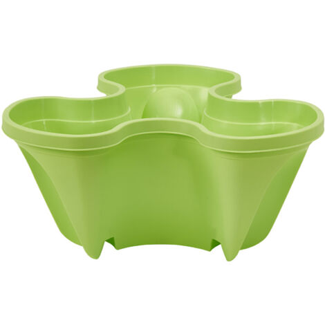 Maceta apilable de PP verde: jardinera vertical de 3 niveles para plantas y fresas. (1/5)
