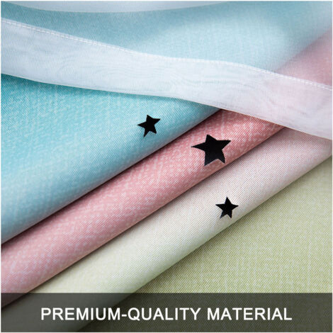 Cortina de estrellas de doble capa para habitaciones infantiles y salones de niñas, transparente, negra con cuentas de plástico, 135 cm de largo x 160 cm de ancho, rosa/gris/azul/verde/beige/morado, 1