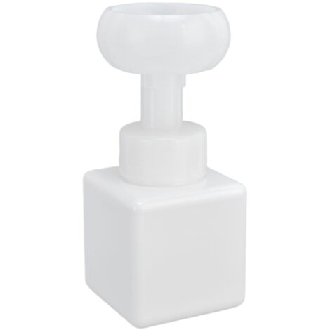 Botella de espuma PETG de 250 ml con forma de flor – Botella cuadrada de color crema para gel de ducha, champú y jabón líquido. (1/5)
