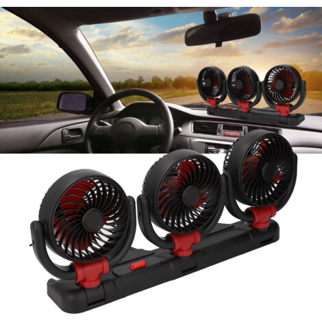 [Ventilador portátil de 3 brazos para coche/camión] Potente ventilador eléctrico de 24 V con soporte para teléfono y ventosas estables para un flujo de aire máximo. (1/5)