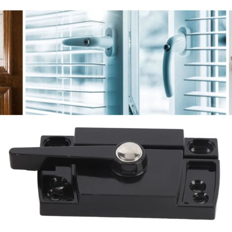 Cierre de leva para ventanas correderas – zinc y aluminio – negro – paquete de 2