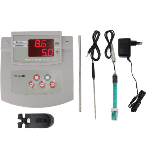 Medidor de pH de sobremesa de alta precisión para laboratorios – Calibración automática, medición de temperatura – Para acuarios, piscinas y jardinería – Conexión a la red eléctrica de 230 V (1/5)