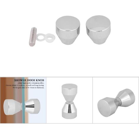 Manilla para mamparas de ducha de cristal: kit de montaje de aluminio cromado para puertas de 4 a 16 mm de espesor. (1/5)