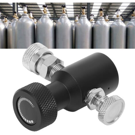 Adaptador de llenado de CO2 para botellas de refresco con rosca interna de conexión rápida de 8 mm y válvula de seguridad ASA G1/2-14. (1/5)