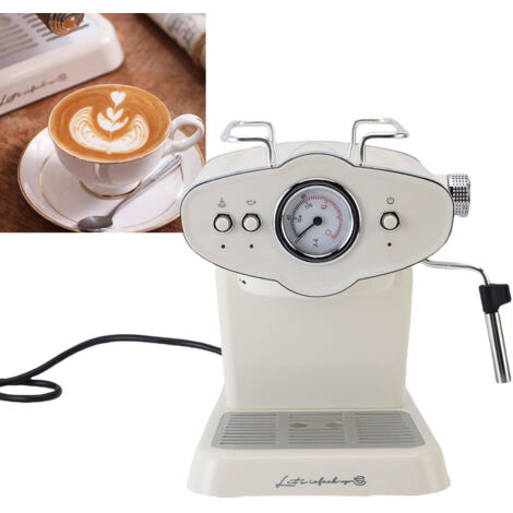 Cafetera semiautomática con espumador de leche, 15 bares, acero inoxidable, capacidad para 11-15 tazas, enchufe estadounidense. (1/5)