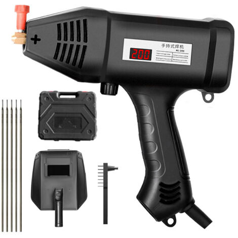 Máquina de soldar eléctrica portátil: máquina de soldar manual de 110 V y 3000 W con tecnología IGBT, control de corriente continuo y pantalla digital para varillas de soldadura de 3/32". (1/3)