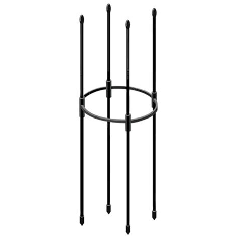 Poste de soporte para plantas Pianto cónico, apilable, tipo obelisco, de 75/105/135 cm, color negro, resistente a la corrosión, con remate decorativo, ideal para rosales, tomates y jardines. Altura aj (1/5)