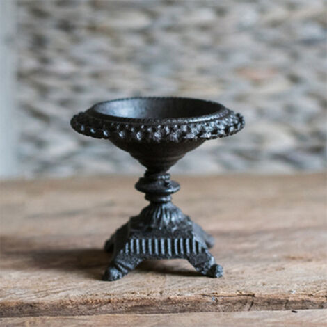 Candelabro antiguo de hierro forjado, robusto candelabro de pilar para la mesa del comedor, decoración rústica [Candelabro] [Candelabro de pilar] [Hierro forjado antiguo] (1/5)