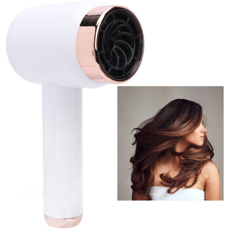 Secador de pelo portátil inalámbrico con tecnología iónica – Modelo de viaje en ABS blanco – 1500 mAh