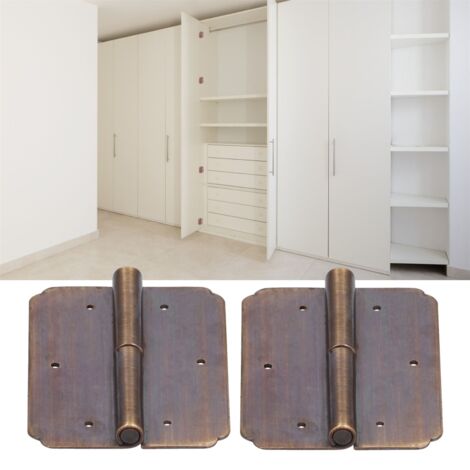 Herrajes antiguos chinos para puertas, 2 pares de bisagras de 6 cm para armario y mesa, incluye tornillos. (1/5)