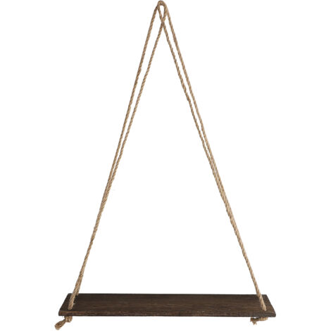 Estante colgante decorativo vintage con cuerda de yute, color blanco natural – 35 cm x 14 cm x 0,9 cm. Ideal para plantas, libros, regalos y como elemento decorativo para el hogar. (1/5)