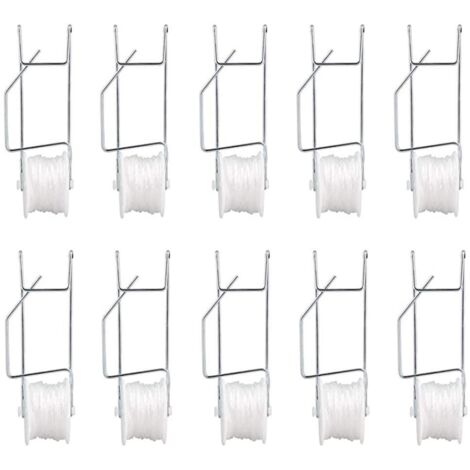 [Soporte rodante para plantas] [Juego de 10 ganchos y cuerda de 15 m] Ganchos para enrejado de tomates y pepinos – Galvanizados + PP, fáciles de usar (1/5)