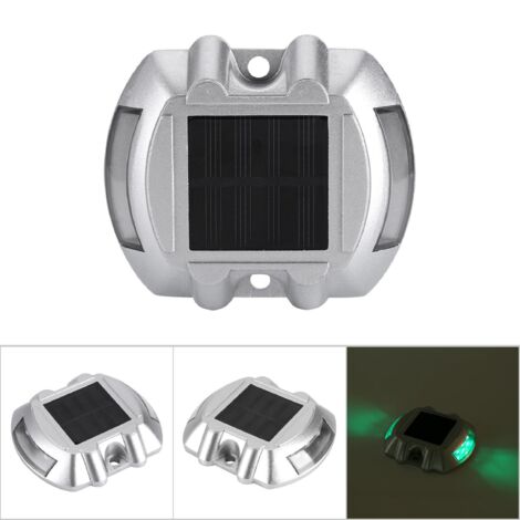 [Luz de señalización de caminos] Lámpara solar de exterior de 6 LED fabricada en aluminio fundido a presión (grado de protección IP67) para calles, entradas de vehículos y jardines – Blanca (1/5)