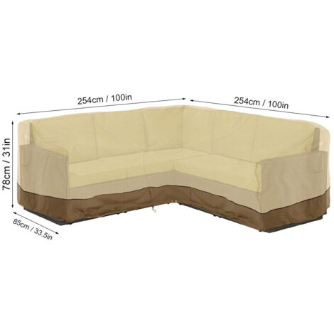 Funda impermeable para jardín, funda para sofá y patio resistente a detergentes con bolsa de almacenamiento. (1/5)