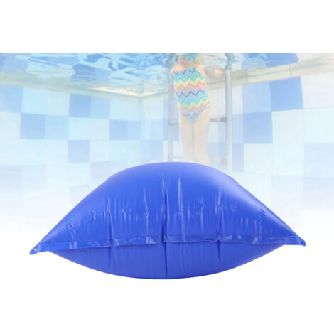 Cojín hinchable para piscina, PVC reforzado [120 cm x 120 cm, azul oscuro]. Máxima protección para piscinas elevadas.