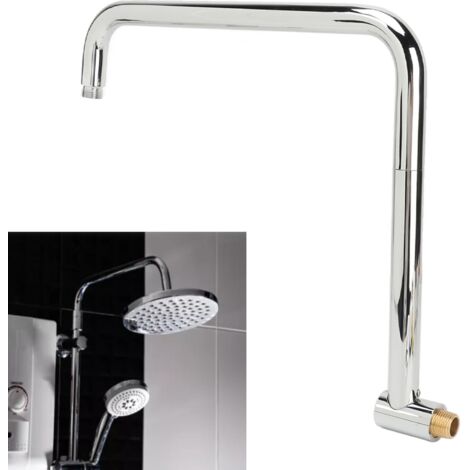Extensión de manguera de ducha [brazo extensor de accesorio de ducha] [manguera de ducha en forma de S, giratoria, montada en la pared] con brida de acero inoxidable para baños galvanizados [G1/2]