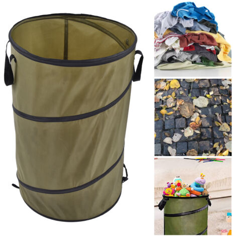 Cubo de basura plegable para jardín con asas – Contenedor grande de 113 litros (30 galones) de tela Oxford para hojas – Para uso doméstico y en camping (1/5)