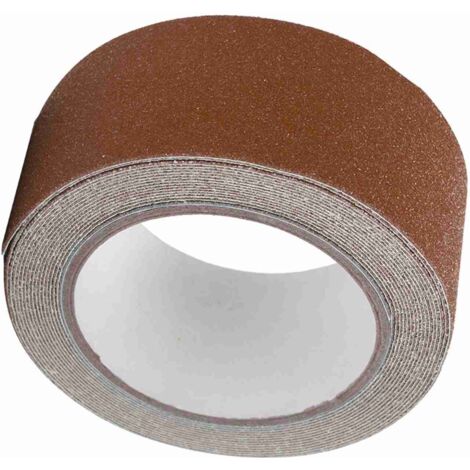 Cinta adhesiva antideslizante de PVC – 5 cm de ancho / 5 m de largo – Autoadhesiva para escaleras y suelos – Seguridad y decoración (Marrón) (1/5)