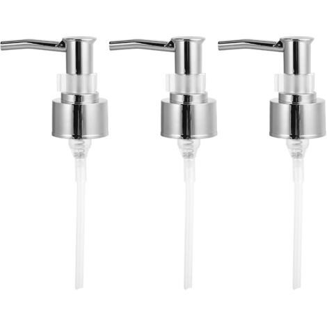 Dispensador con bomba para botellas de champú, acondicionador, jabón, loción y aceite de masaje, color negro (paquete de 3) (1/5)