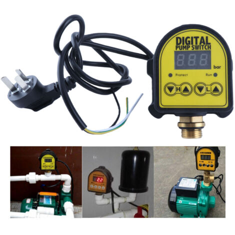 Regulador de presión inteligente con función de encendido/apagado automático para la bomba de agua: microprocesador (MCU), sensor de presión integrado, protección contra funcionamiento en seco, pantal