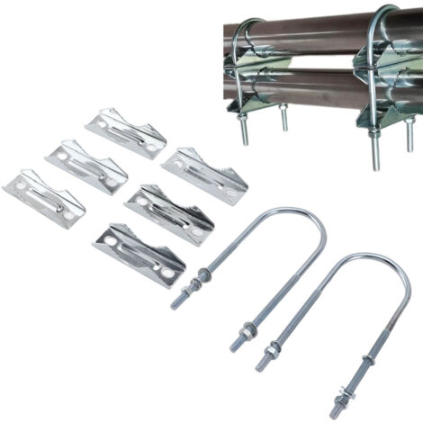 Kit de montaje de antena con perno en U de hierro, soportes de mástil con bloque en V de doble abrazadera