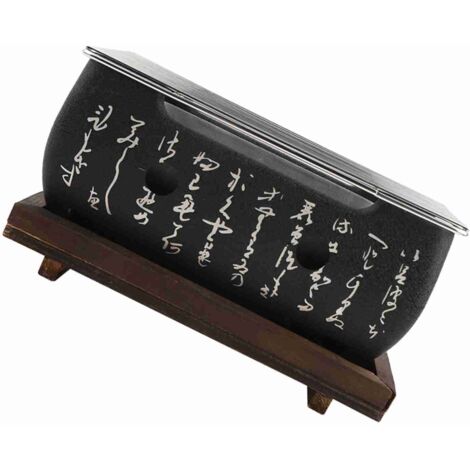 Parrilla rectangular japonesa – Parrilla de carbón portátil – Sartén para parrilla – Ayudante de cocina – Aluminio + acero inoxidable (1/5)