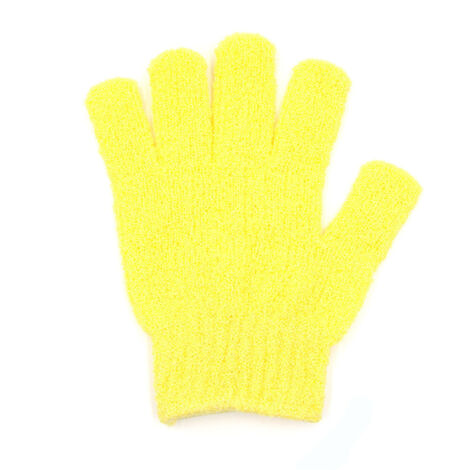 Guante exfoliante de poliéster – Diseño de 5 dedos – Guante exfoliante corporal de limpieza profunda – 1 unidad – Talla única