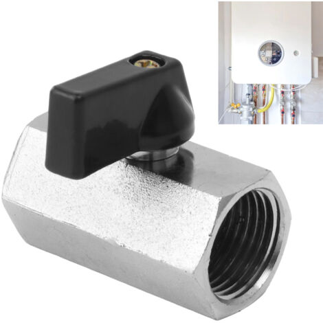 Válvula de bola para gas – Cobre de pared gruesa, 1/2 pulgada – Para calentadores de agua / conexión de gas natural en el hogar