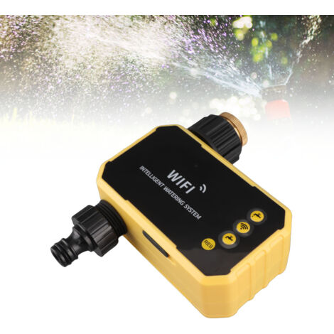 Controlador de riego inteligente Wi-Fi con panel solar y control mediante aplicación para mangueras de jardín, temporizador automático y filtro de entrada preciso. (1/5)