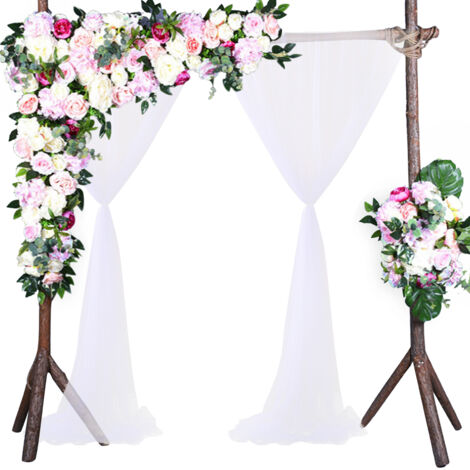 Decoración de ventana semitransparente de poliéster para bodas, 1,5 m x 3 m, disponible en blanco, champán, negro, morado, azul, rosa marino y otros colores, adecuada para eventos y dormitorios. (1/5)