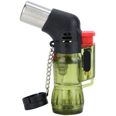 Encendedor eléctrico para parrilla, resistente al viento, recargable, gas butano, verde, 9,5 cm – acero, 1 unidad